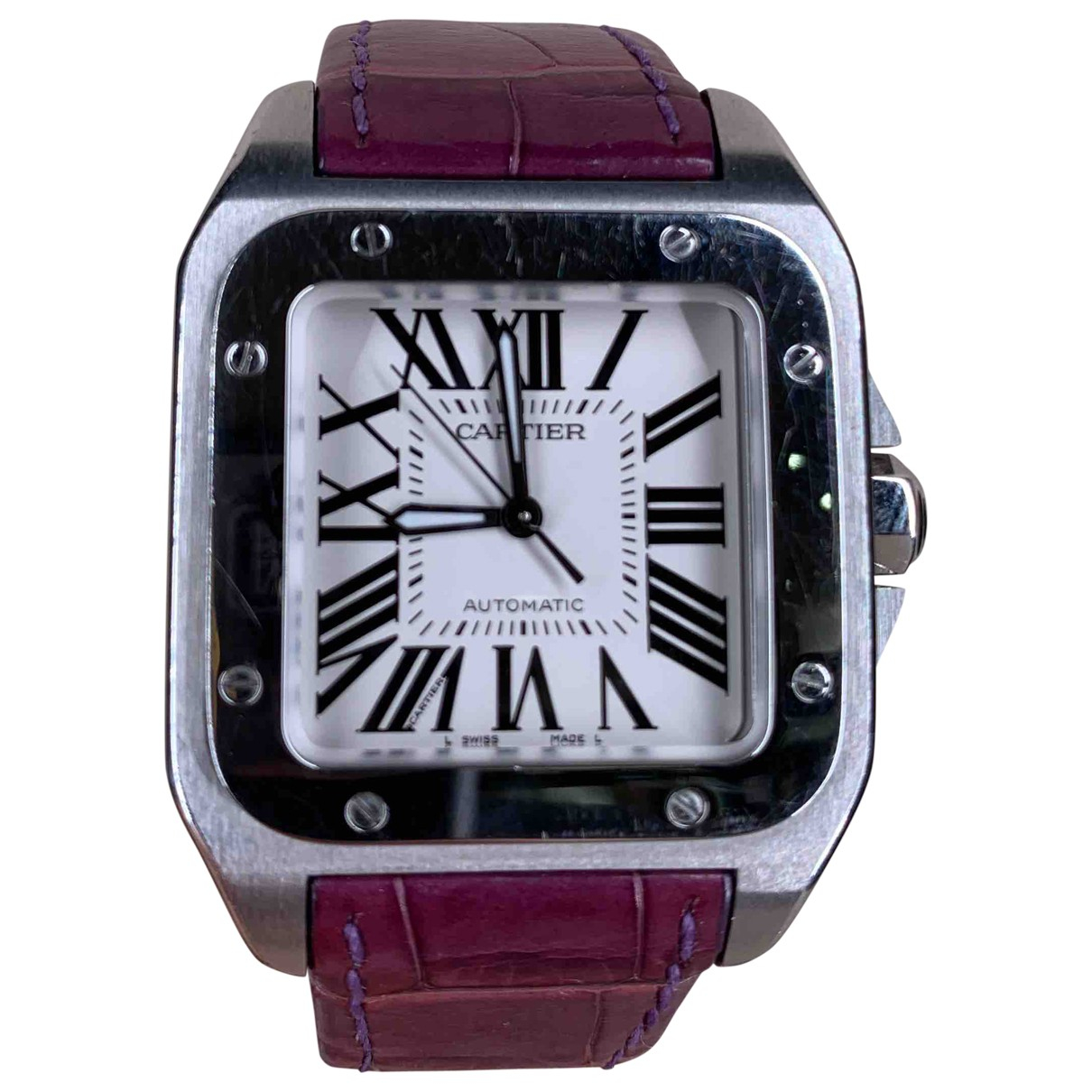 Santos 100 watch Cartier Purple in 